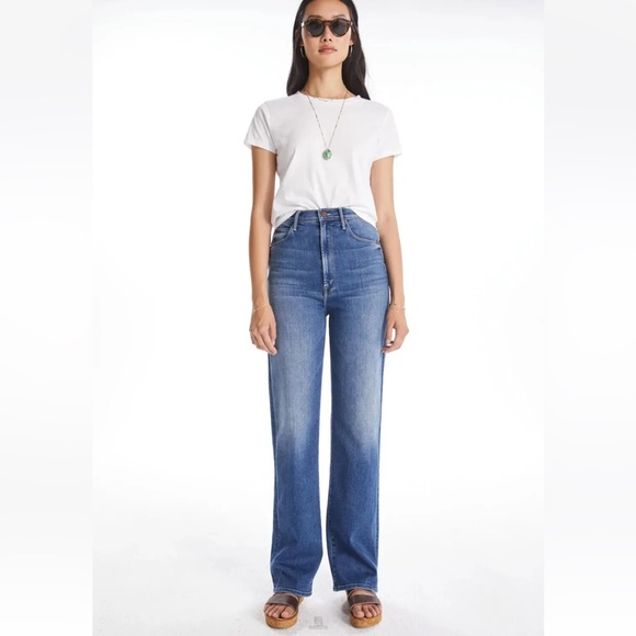 NWOT Mother For Free People High Waist Tunnel Vision Sneak Jeans Size W34 L31 - Picture 2 of 2